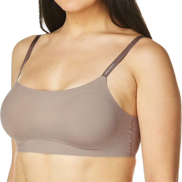 (1792) Calvin Klein Women's Invisible Comfort Seamless Wireless Skinny Strap Bra - Picture 3 of 5